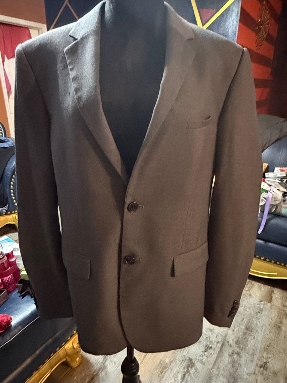 Mossimo Classic Men's Two-Button Gray Blazer